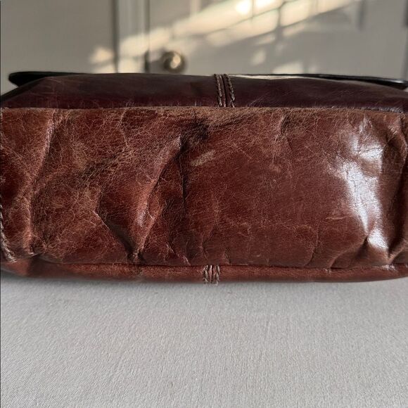 Fossil Brand Vintage Brown Leather Crossbody Messenger Bag Adjustable Strap - Picture 7 of 15